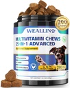 Dog Vitamins - 25-in-1 Dog Vitamins and Supplements Multivitamin with Glucosamine Probiotics Omega-3 Puppy Multivitamin Chewable for Coat, Heart, HIPS & Joints, Digestion & Immune System 200pcs