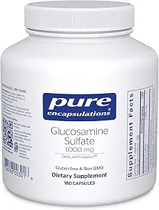 Pure Encapsulations Glucosamine Sulfate 1,000 mg ← Suplemento para el Soporte Conjunto y Movilidad, Cartilage Health, and Connective Tissue*  180 Capsules