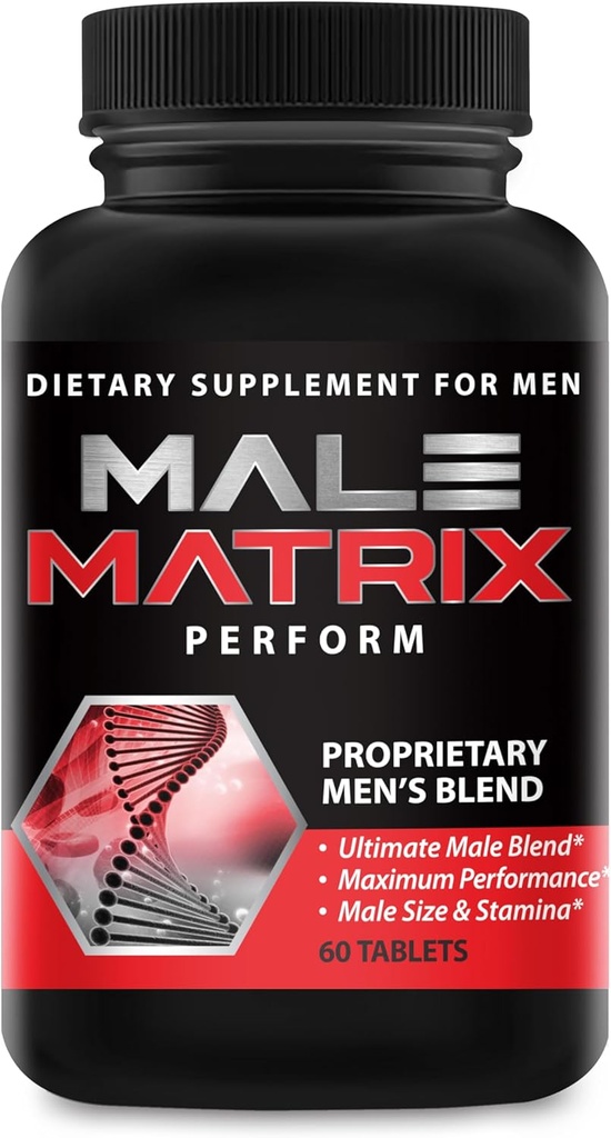 Male Matrix XL- Agrandamiento Píldoras para hombre- Amplifique el tamaño masculino- Extender en longitud, Engorge en Girth- Boost Hasta 3 pulgadas en 90 días- Stamina Multiplier- 60 Tablets