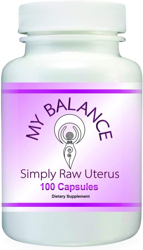 Simplemente Raw Uterus Glandular for Women's Health. Raw Bovine Uterus Glandular 100 cápsulas para el apoyo hormonal.