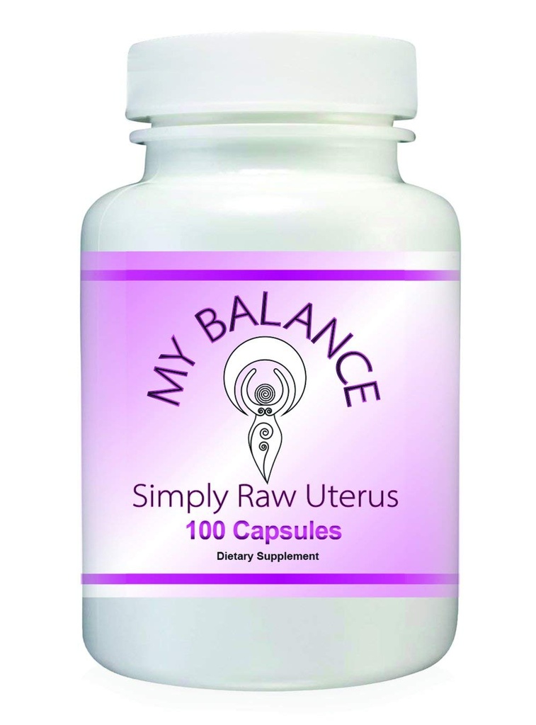 Simplemente Raw Uterus Glandular for Women's Health. Raw Bovine Uterus Glandular 100 cápsulas para el apoyo hormonal.