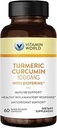 Vitamina World Turmeric Curcumin 1000mg, BioPerine Black Pepper Extract for Better Absorption, 95% Curcuminoides, Suplemento Turmérico para Antioxidante &amp; Soporte Conjunto, Sin gluten, 60 cápsulas