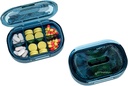 Caja pequeña de pill, Moisture Proof Pill Case, Travel Pill Organizer for Pocket Purse, Daily Portable Medicine Vitamin, Fish Oil, Supplement (Blue)