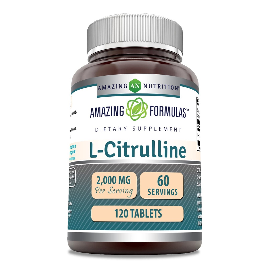 Amazing Formulas L Citrulline 2000mg Por Serving 120 Tablets Suplemento ← Amino Acid Supplement for Men &amp; Women ← Non-GMO TEN Gluten Free TEN Made in USA