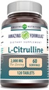 Amazing Formulas L Citrulline 2000mg Por Serving 120 Tablets Suplemento ← Amino Acid Supplement for Men &amp; Women ← Non-GMO TEN Gluten Free TEN Made in USA