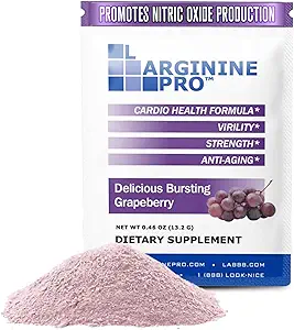 L-ARGININE PRO Suplemento Polvo Silencio 30 Packets Solo Serve Travel Size Silencio 5,500mg de L-arginine Plus 1,100mg L-Citrulline, Grape