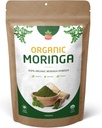 Orgánica Moringa Leaf Powder – USDA Certified Green Superfood  sometida Natural Energy &amp; Immune Support – Vegan, Non-GMO, Gluten-Free – Pura Moringa Raw para Smoothies, Teas, Cooking – 16oz Pouch Resealable
