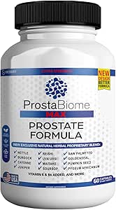 ProstaBiome Max Prostate Support Formula, Natural Herbal Blend con Saw Palmetto, 60 cápsulas, 30 días de suministro (1)