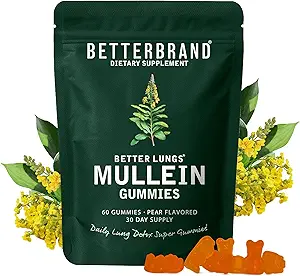 Betterbrand BetterLungs Sea Moss Gummies 1600mg Organic Irish Sea Moss for Lung and Immune System Support 1000mg Organic Bladderwrack and Burdock Root - 60 Count Apple Flavored (30 Days Supply)