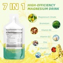 Suplemento líquido de citrato de magnesio(10 Fl Oz),Bebida compleja de magnesio / Solución oral con vitaminaB, zinc, sodio y bromelaina para el sueño, musculo, corazón, manutención de clientes(Pineapple)