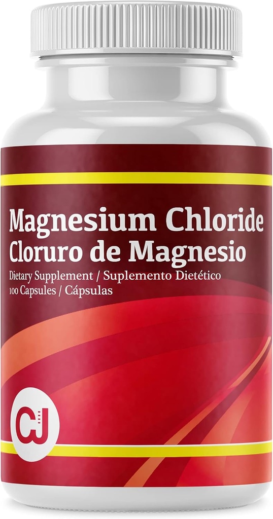 Cloruro de Magnesio - Cloruro de Magnesio, 100 cápsulas, suplemento mineral esencial, relajación