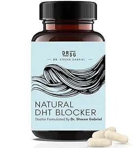 Dr. Steven Gabriel Natural DHT Blocker for Women and Men - Hair Growth Supplement with Saw Palmetto, Stinging Nettle, Pygeum Bark, Pumpkin Seed Oil Capsules (60 Caps)