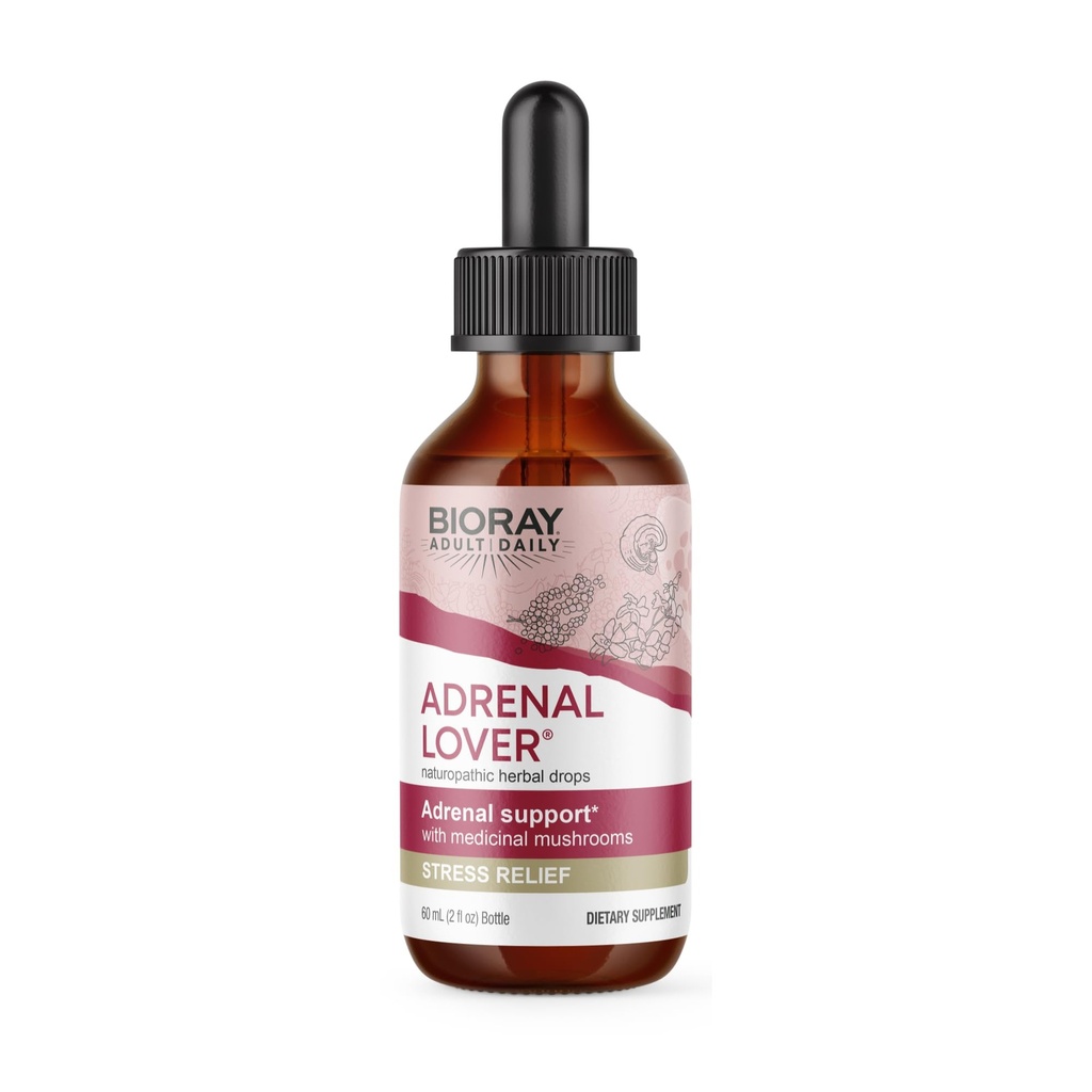 BIORAY Adulto Daily Adrenal Lover - 2 fl oz - Tradicional China Kidney Yin Tonic - No GMO, Vegetariano, Gluten Gratis, Alcohol Gratis