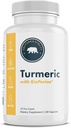 Turmeric con BioPerine, 95% Curcuminoides - 60 cápsulas - Hecho en EE.UU., Vegan, No GMO, Libre de gluten y sin lácteos