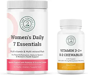 Women's Daily 7 Essentials & Vitamin D3 + K2 Chewables Bundle