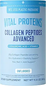 Proteínas vitales Péptidos de colágeno Polvo, Péptidos de colágeno hidrolizado Desflavorado, Bundle 9.33oz (2 Pack)