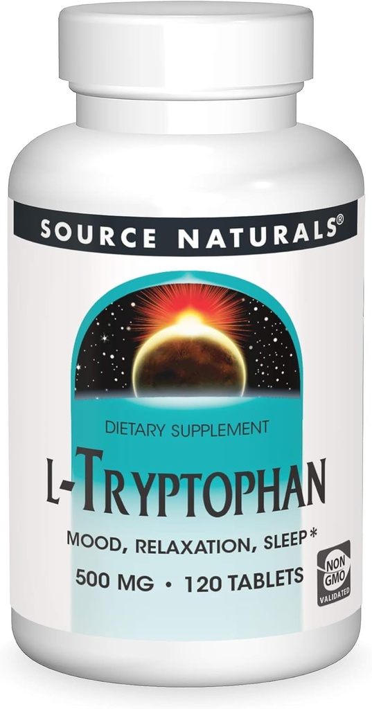 Fuente Naturales L-Tryptofan, para el Mood, Relax y Dormir*, 500mg - 120 Tablets