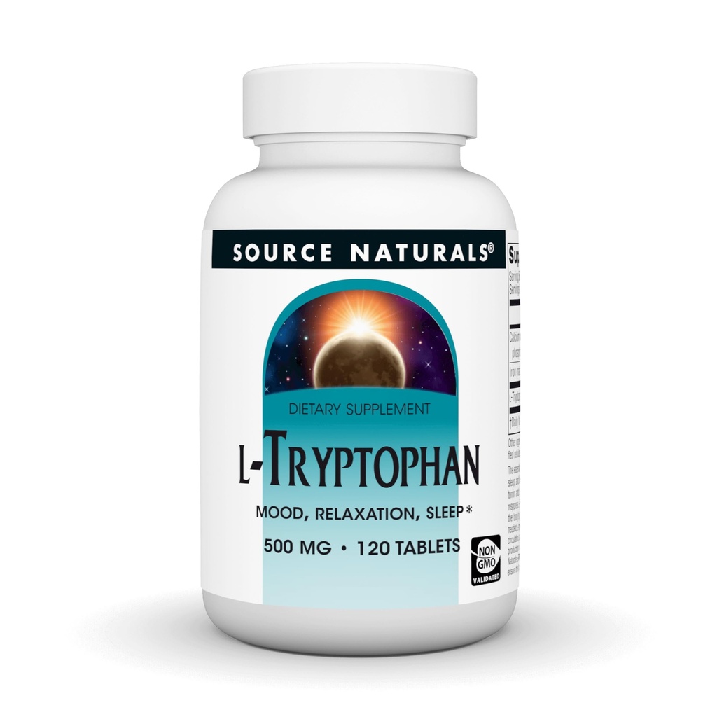 Fuente Naturales L-Tryptofan, para el Mood, Relax y Dormir*, 500mg - 120 Tablets