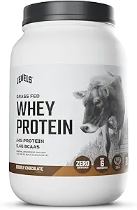 Niveles Grass Fed Whey Protein Powder, No Artificials, 24G de Protein, Double Chocolate, 2LB