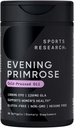 Sports Research Evening Primrose Supplement from Cold Pressed Oil - Softgels for Women’s Health & Skin Health - Gluten Free " Non-GMO GLA - High Potency 1300mg, 30 Count