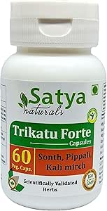 Trikatu Forte Capsules 500 mg. 60 Veg. Capsule tención Trikatu (Pippali, Kali Mirch, Sonth) Extracto Cápsulas para Hombres y Mujeres ← Ayurvedic Herbal Suplemento/Remedios  10:1 Forte (1 Botella de 60 cápsulas)