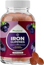 Gummies de hierro multivitamínico natural para adultos - Vitaminas de Gummy Adulto con Iron y Energía Complejo vitaminas Complejo B - Suplemento de Gummy y Concentración Mental Multivitamina