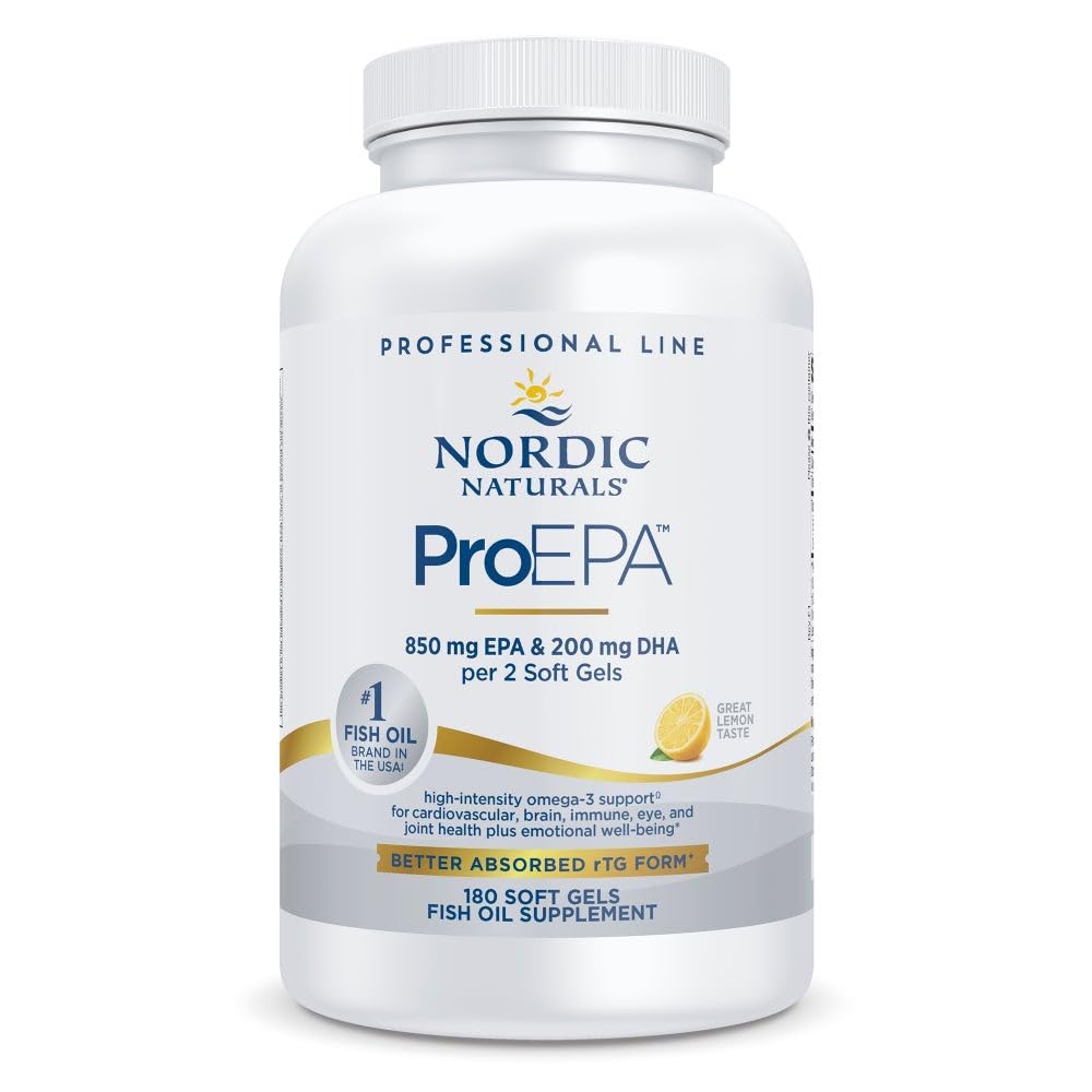 Nordic Naturals ProEPA, Lemon - 180 Gels Soft - 1210 mg Omega-3 - Fórmula EPA de alta intensidad para el Mood saludable, la salud cardíaca y la función celular - No GMO - 90 Servimientos