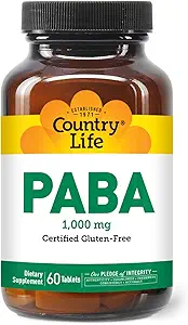 Country Life, Paba 1000Mg, 60 Cuenta