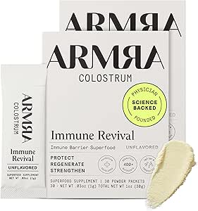 ARMRA ColostrumTM Powder ← Desarrollado Silencio Gut Health " Bloating " Skin " Hair TEN Immunity ANTE Keto, Gluten " Fat-Free TEN 60 Servings