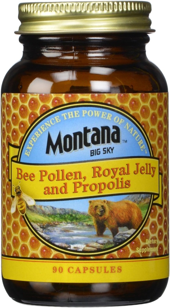 Bee Pollen Royal Jelly and Propolis Capsules, 90 Count (Pack of 12)