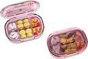 Caja de Píldora pequeña, Caja de Píldora de Moistura, Organizador de Píldora de Viajes para Púrpura de bolsillo, Medicina diaria portable Vitamina, Aceite de Pesca, Suplemento (Pink)