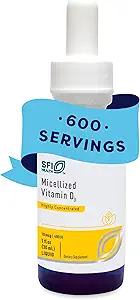 Klaire Labs SFI Health Micellized Vitamin D3 Liquid for Children, Infants & Adults - 400 IU Vitamin D per Drop - Suitable for Kids - Immune Support - Mango Orange Flavor Drops (600 Servings / 1 fl oz)