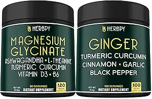 Bundle 6in1 Magnesio Glycinate Suplemento &amp; 5in1 Ginger Suplemento