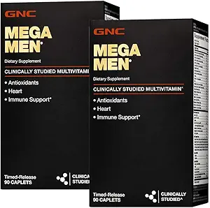 GNC Mega Hombres Multivitamina ← Salud del Corazón, y Apoyo Inmunitario Silencio Twin Pack (2 x 90 Conde)