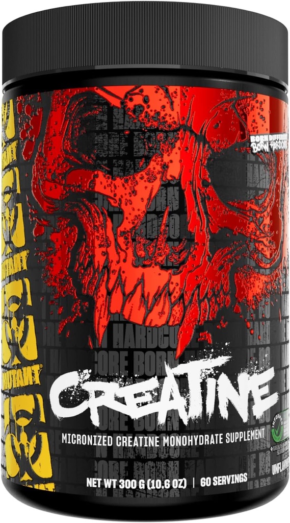 Mutant Creatine - Cretina Monohydrate Micronized Powder - Suplemento Creatine Powder para Rendimiento de alta intensidad mejorado - 60 Servings- 300 g - Desflavored
