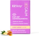 Suplemento de calma - Honey Lemon Flavor, 30 Cuenta - Dissolving Calming Strips with Ashwagandha KSM 66 Ayuda Asistencia Stress Relief - Made in The USA, Sugar and Gluten-Free