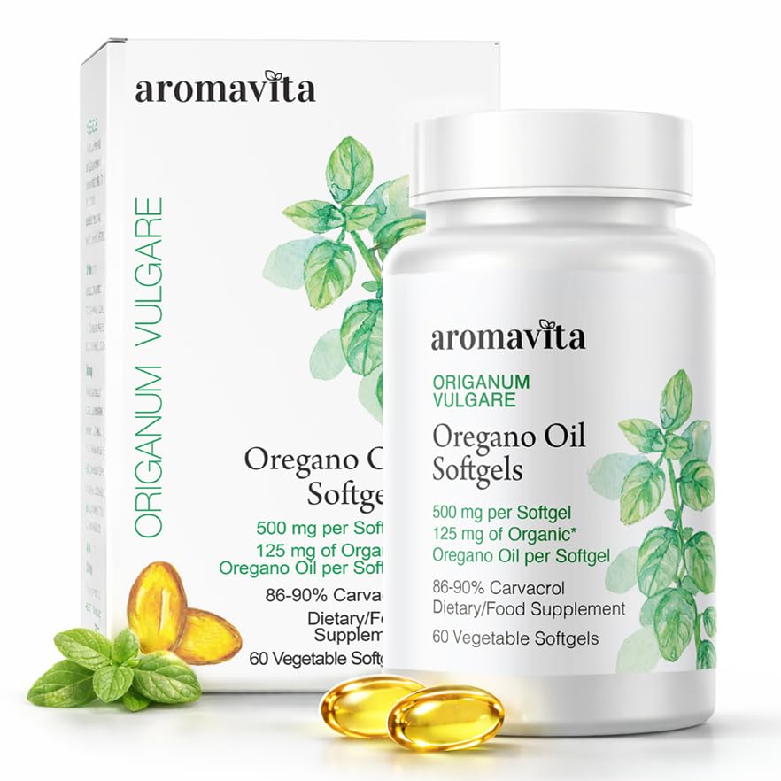 Oregano Oil Capsules – 108mg Carvacrol por Softgel – High Potency Immune & Digestive Support – Vegan, Non-GMO, Gluten-Free – 60 Softgels – Griego Orgánico