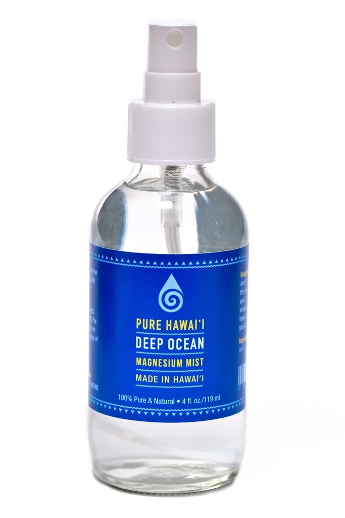 Pure Hawaii Deep Ocean Magnesium Mist Spray 100% Pure & Natural 4oz. Bottle – Pure Magnesium Chloride – Made in Hawaii