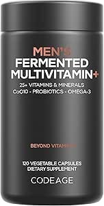 Código Multivitamina diaria de los hombres – 25+ Vitaminas esenciales " Minerales, Alimentos integrales orgánicos, Probióticos, Omega-3, Zinc, Vitaminas A, B, C, D, E & K, 2 Pack