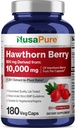 NusaPure Hawthorn Berry 20:1 Extracto, 500 mg Equivalente a 10.000 mg 180 Veg Caps, Adecuado para los vegetarianos, Vegan, Suplemento dietético no GMO