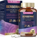 Suplemento de bereberina con canela de Ceylán, carcoma de leche - GLP-1 Suplemento GLP Activar la Fórmula Natural, bereberina más para la salud del hígado, inmunidad, mejor figura, hombres y mujeres - 120 caps veganos