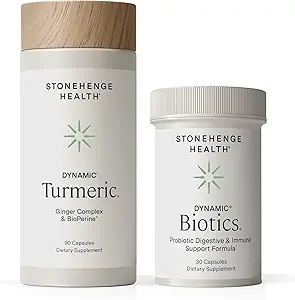 Stonehenge Health Dynamic Turmeric, Dynamic Biotics Probiotic: Joints and Digestion Support Bundle