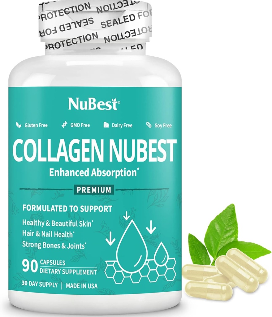 NuBest Collagen Super Collagen Peptides - Revitalizes Skin, Hair & Nails - Bone & Joint Strength - Beauty Collagen Formula for Men &amp; Women - 1,500 mg Por Serving latitud 1 Mes