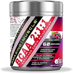 Increíble Muscle BCAA 2:1 Aminoácidos de Cadena Suplementario TENIDO 6000 Mg Por Serving TENIDO 60 Servings ANTE Salvaje Berry Flavor