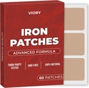 Patches de hierro (Pack of 60) - 100% Natural Patch for Women and Men - with Biotin - Energy, Focus & Body Support - Enhanced Formula