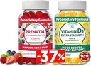 Lunakai Prenatal and Vitamin D3 Gummies Bundle - Pregnancy Multivitamin Gummy con Iron &amp; Folic Acid - Immunity, Bone and Mood Support Supplement for Adults