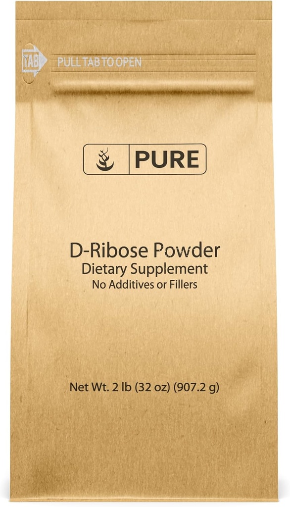 Ingredientes originales puros D-Ribose (2lb) Suplemento nutricional, no GMO, libre de gluten, sin sabor