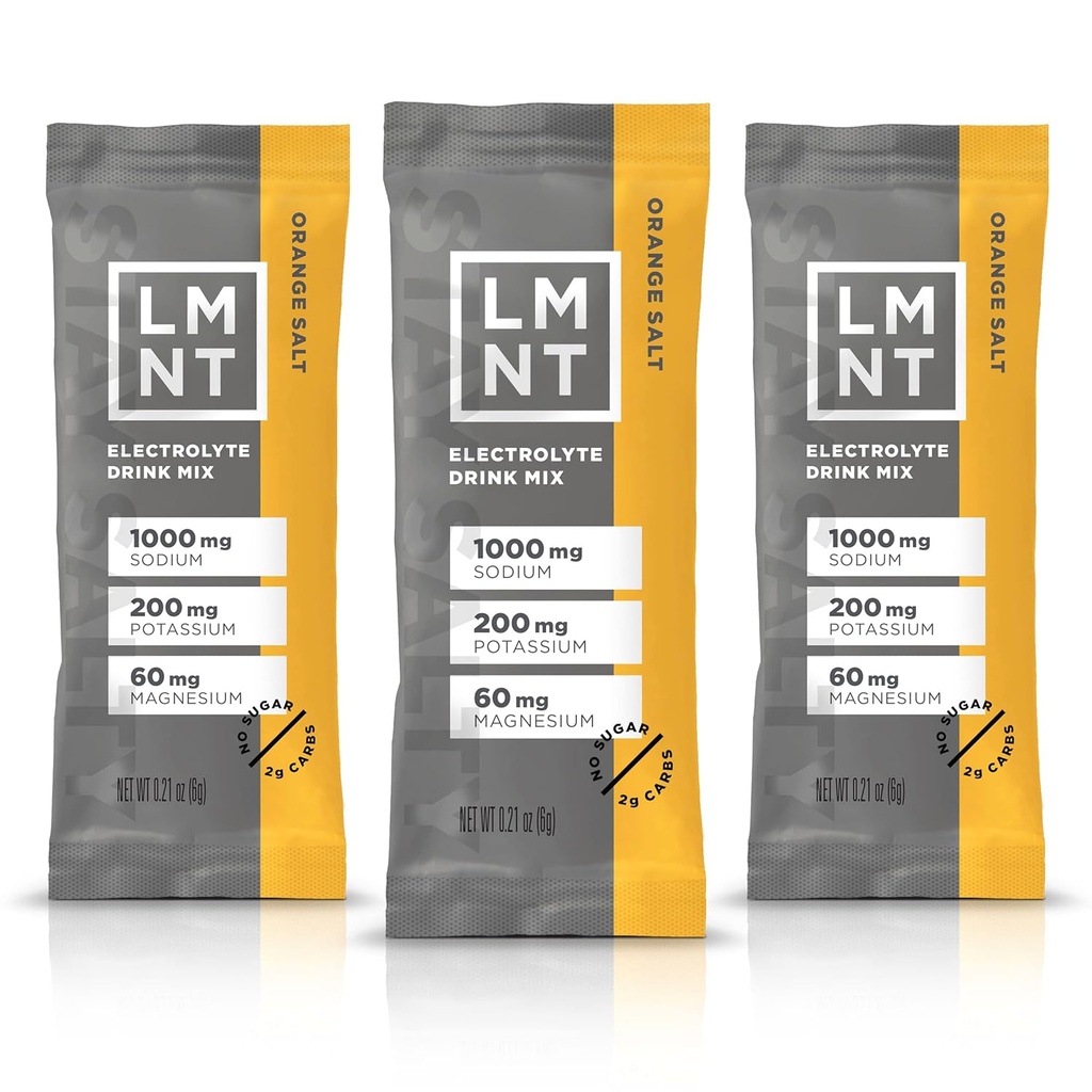 LMNT Keto Electrolyte Powder Packets Anterior Paleo Hydration Powder No Sugar, No Artificial Ingredients ← Orange Salt ← 30 Stick Packs