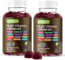 Multivitamina Gummies Vitaminas para Adultos &amp; Adolescentes - Immune Support Gummies - 12 Daily Vitamins & Minerals with Vitamin C, D3, E, A, Zinc &amp; More - Vegetarian, Gluten Free - Chewable Berry Flavored Gummy