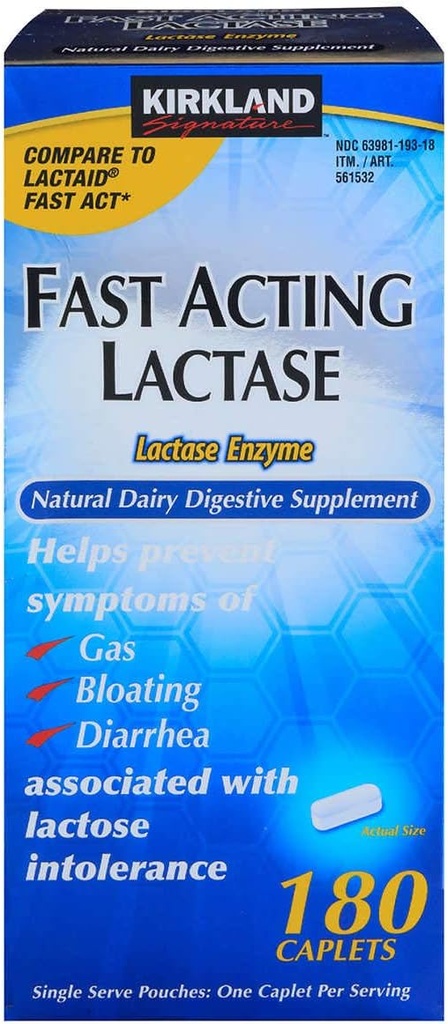 Kirkland firma rápida acción lactasa, (4 Pack) 720 caplets